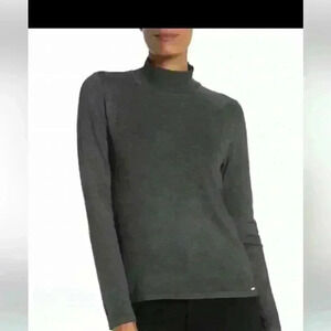 T Tahari ladies brown/gray cowl neck sweater lightweight long sleeve Large NWOT